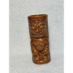 VTG 6" Tiki Mug Mai Kai Mara Amu Brown Glaze Ceramic